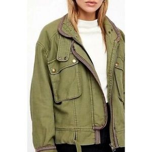 Vintage Free People Flightline Green Bomber Jacket (FREE SHIPPING)!!!